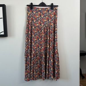 Sezane Floral Midi Skirt